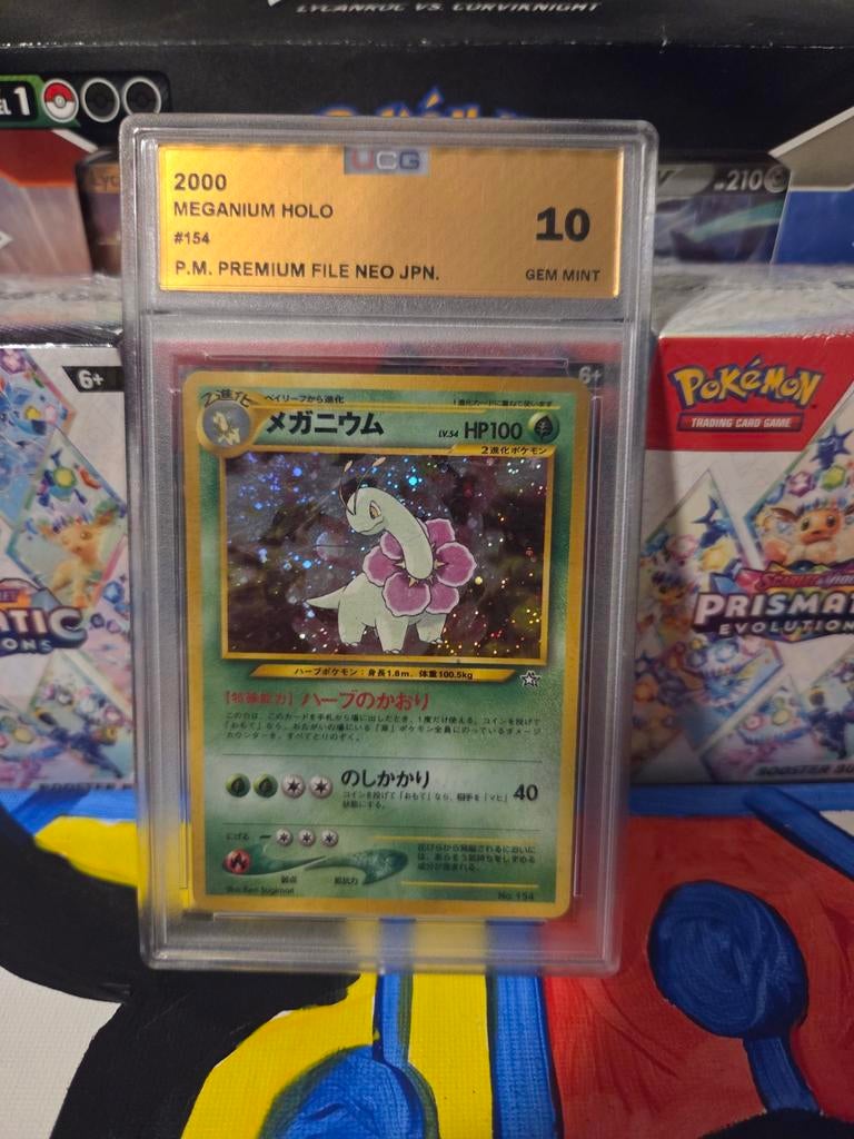 Meganium Holo #154, Ophalen of Verzenden, Zo goed als nieuw, Losse kaart, Foil