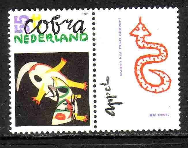 Nederland 1988 1408 Moderne Kunst 55c Karel Appel, Postfris, Ophalen of Verzenden, Na 1940, Postfris