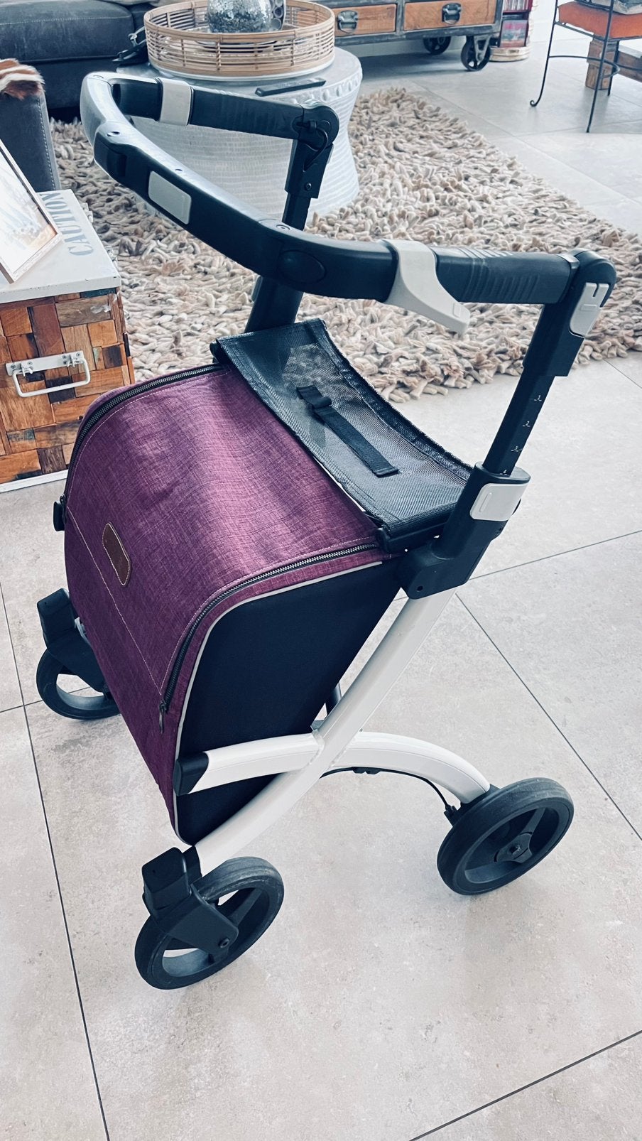 Rollz flex rollator/boodschappenkar grote boodschappen tas, Ophalen, Opvouwbaar, Gebruikt