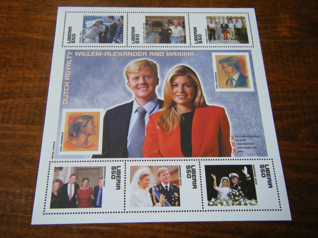 Velletje postzegels Maxima en Willem-Alexander - Liberia, Ophalen of Verzenden, Nieuw, Overige typen