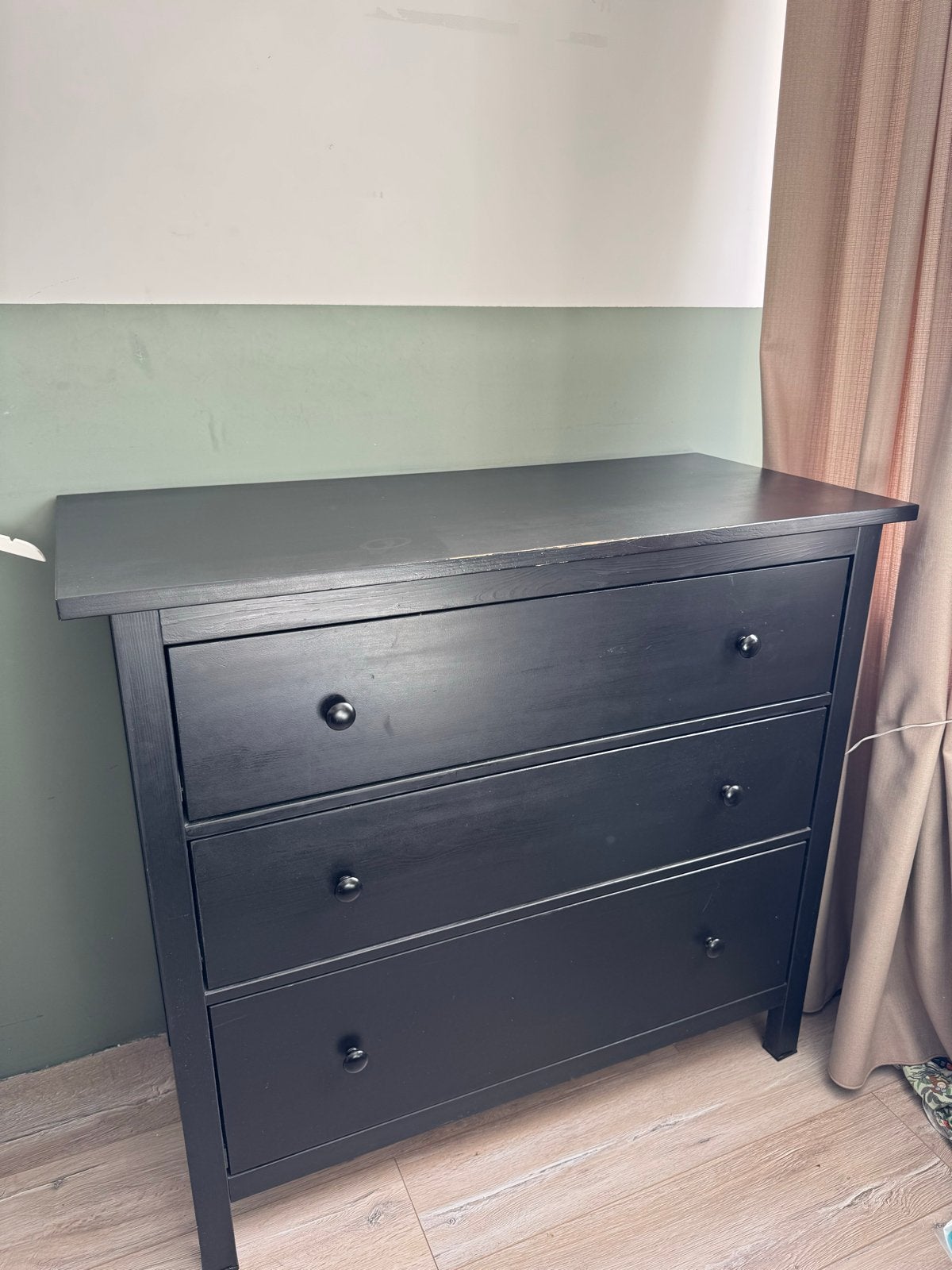 IKEA Hemnes ladekast 3 lades, mat zwart, Ophalen, Gebruikt, 100 tot 150 cm, 3 of 4 laden