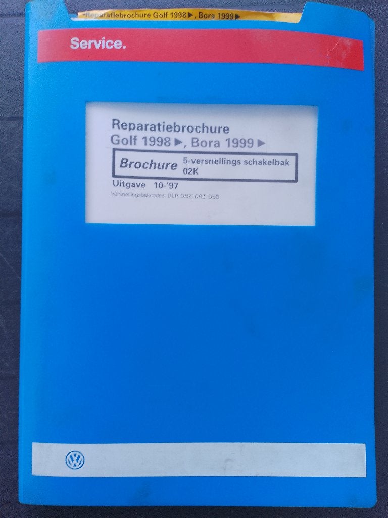 Vw Golf 4 + Bora 02K dealer werkplaatsboek versnellingsbak, Verzenden, Gelezen, Volkswagen
