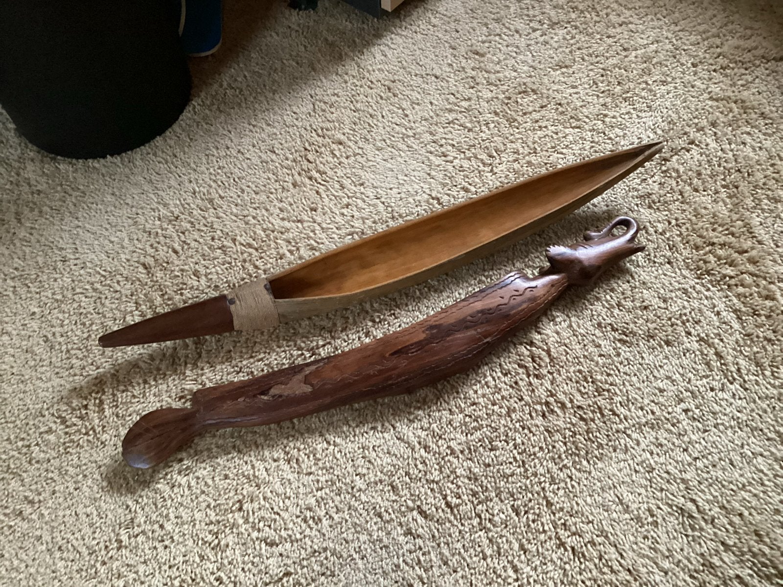 2x Housnijwerk boot, mogelijk uit Indonesië, SAMEN voor 7 €., Antiek en Kunst, Hout, Bruin, Ophalen of Verzenden, Indonesië