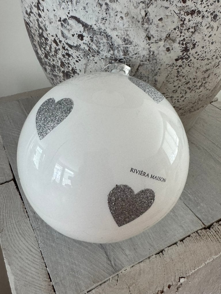 ZGAN > Riviera Maison Lovely Hearts Ornament (15 cm), Huis en Inrichting, Verzenden, Zo goed als nieuw, Meerkleurig, Glas
