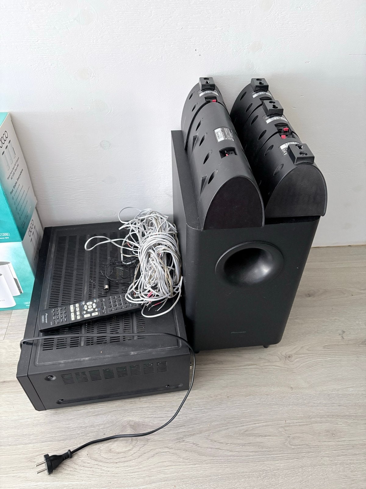 Pioneer VSX-324 Receiver met luidsprekers en subwoofer, Audio, Tv en Foto, Ophalen, Gebruikt, 2.1-systeem, 70 watt of meer