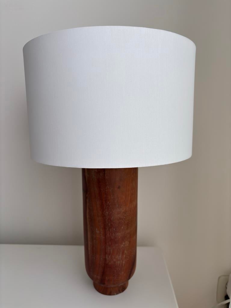 2 stuks Japandi Tafellamp Hout met Witte Kap en Diffuser, Ophalen of Verzenden, Nieuw, Glas