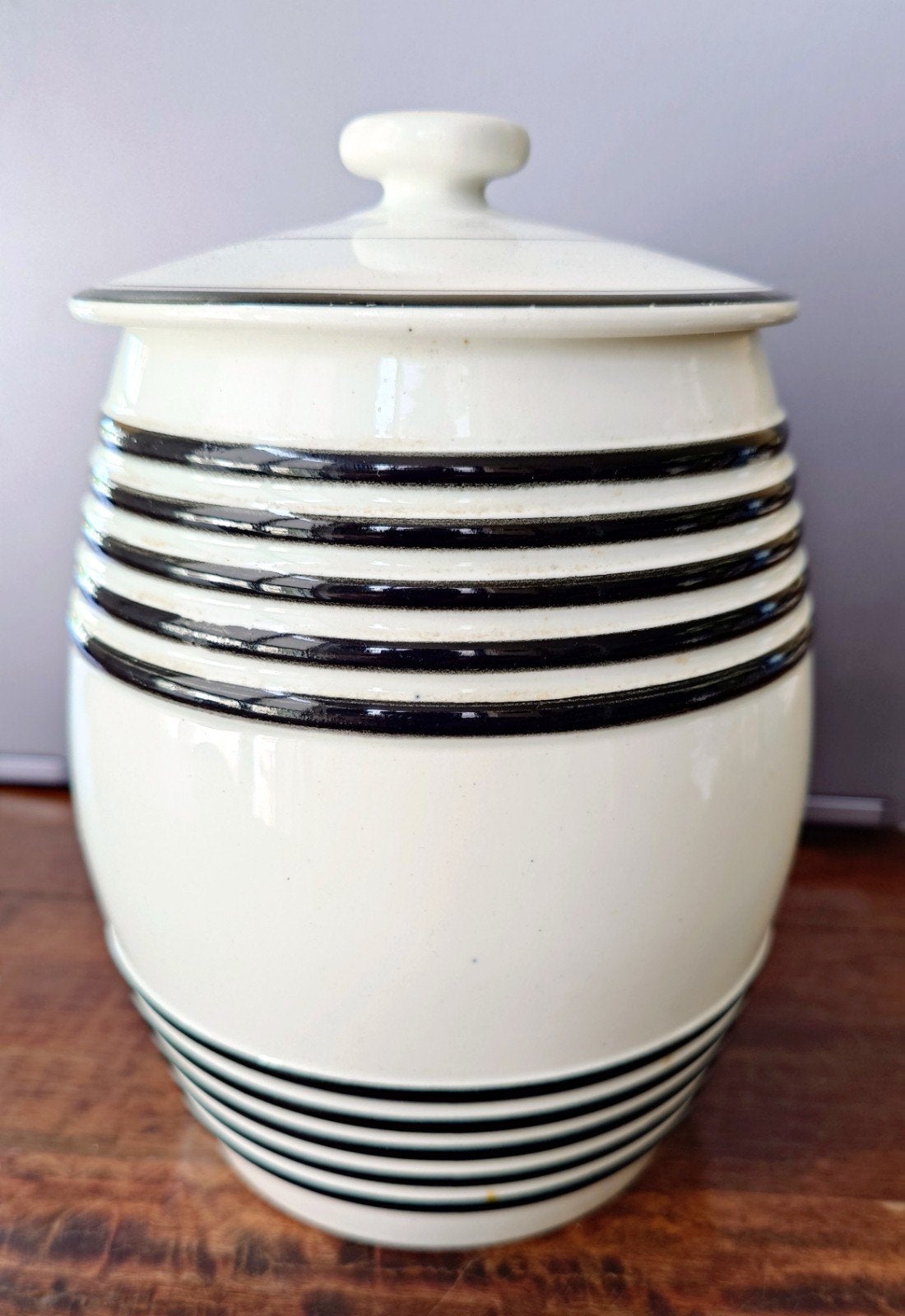 Bandenpot Maastrichts aardewerk. zwart wit, Antiek en Kunst, Ophalen of Verzenden