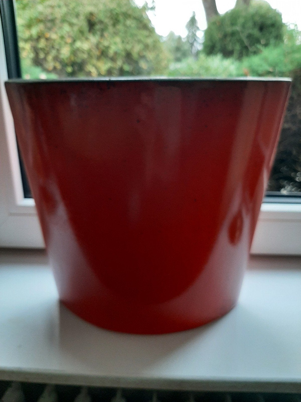 Vintage West-Germany Bloempot Scheurich 160/2 - Rood/Zwart F, Ophalen of Verzenden