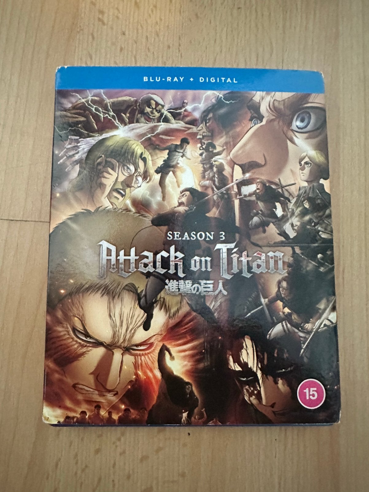 Attack on Titan Anime Season 3 Bluray Compleet!, Ophalen of Verzenden, Zo goed als nieuw, Tv en Series