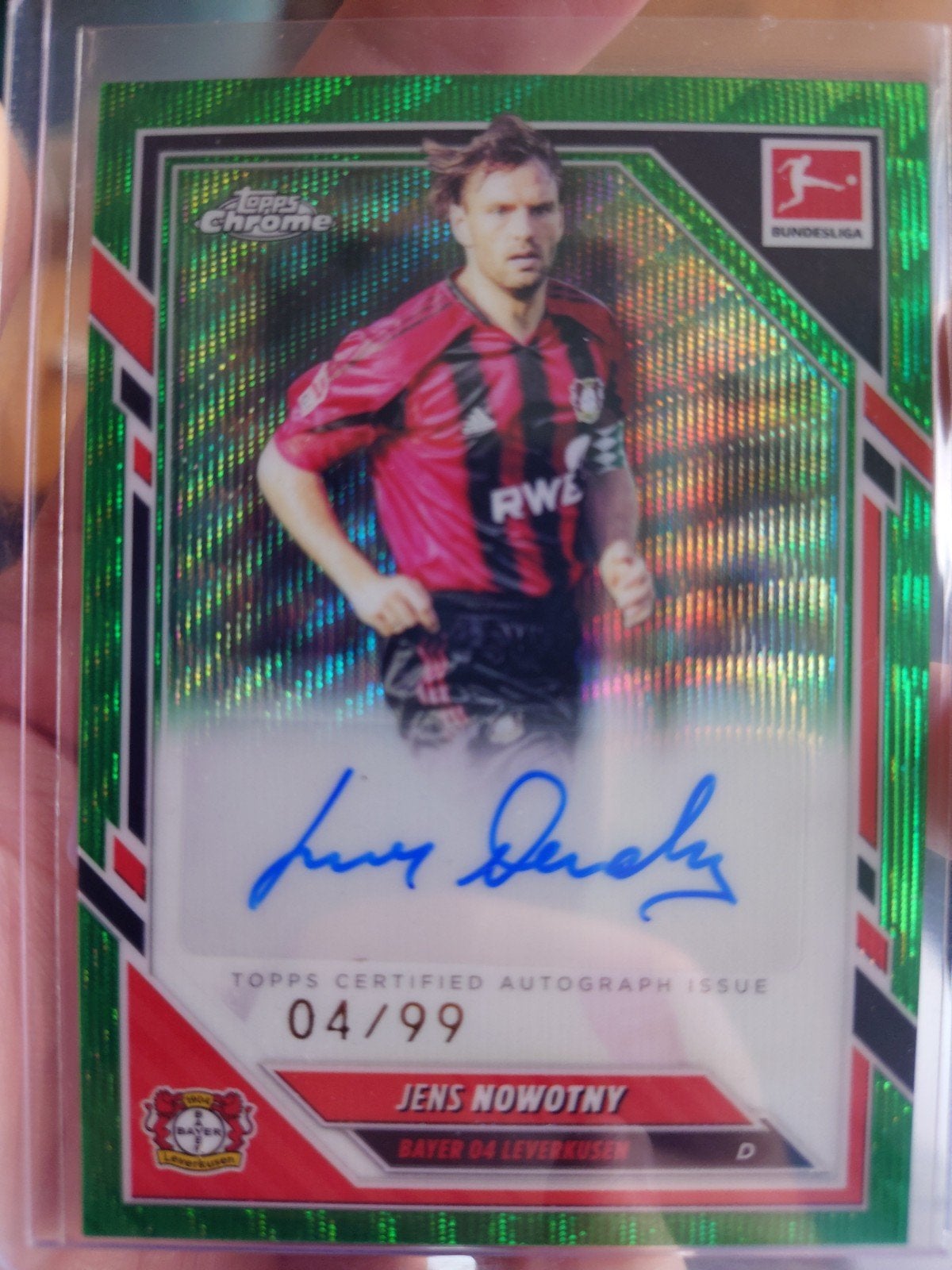 Jens Nowotny Bayer Leverkusen Topps Auto 04/99, Ophalen of Verzenden, Plaatje