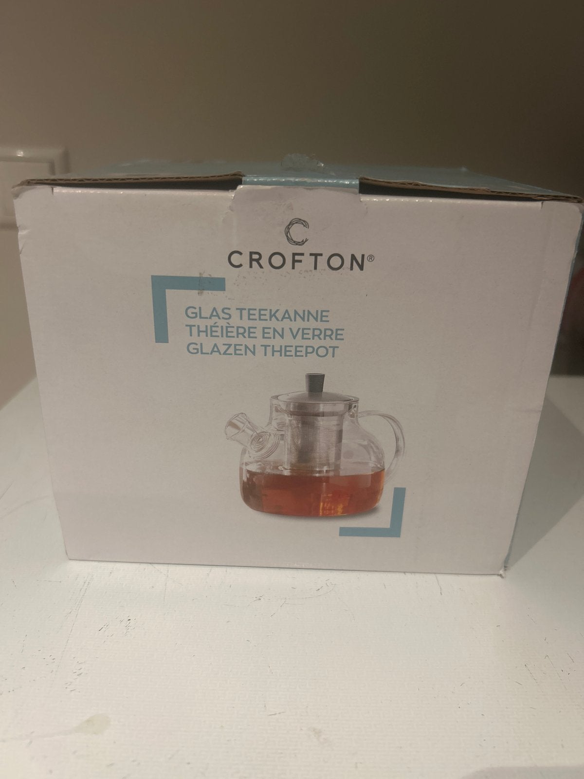 Crofton Glazen Theepot met Filter, Theepot/fluitketel, Glas, Nieuw, Ophalen of Verzenden