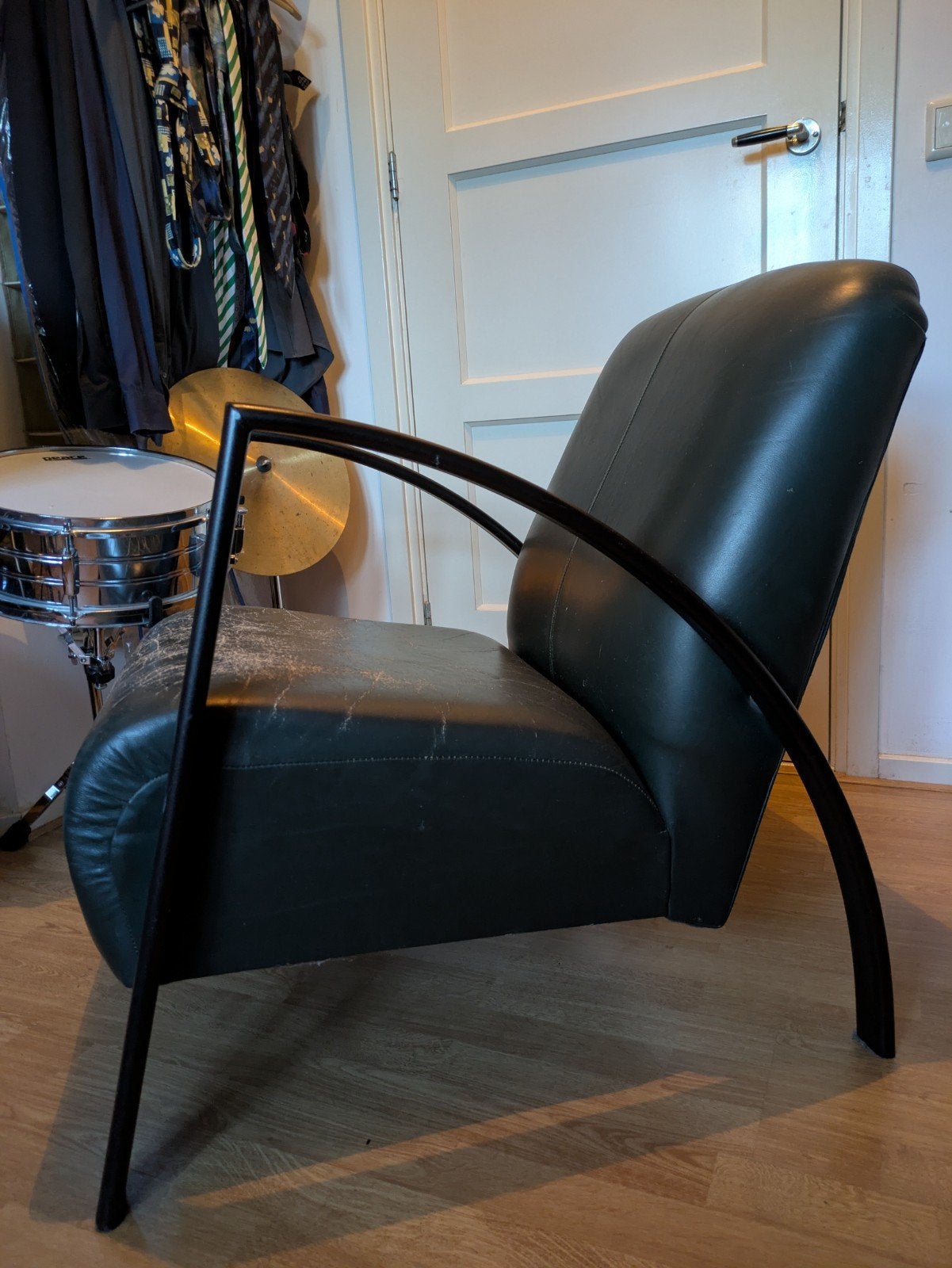 Lederen Fauteuil van Montel, Ophalen, Gebruikt, 50 tot 75 cm, Leer