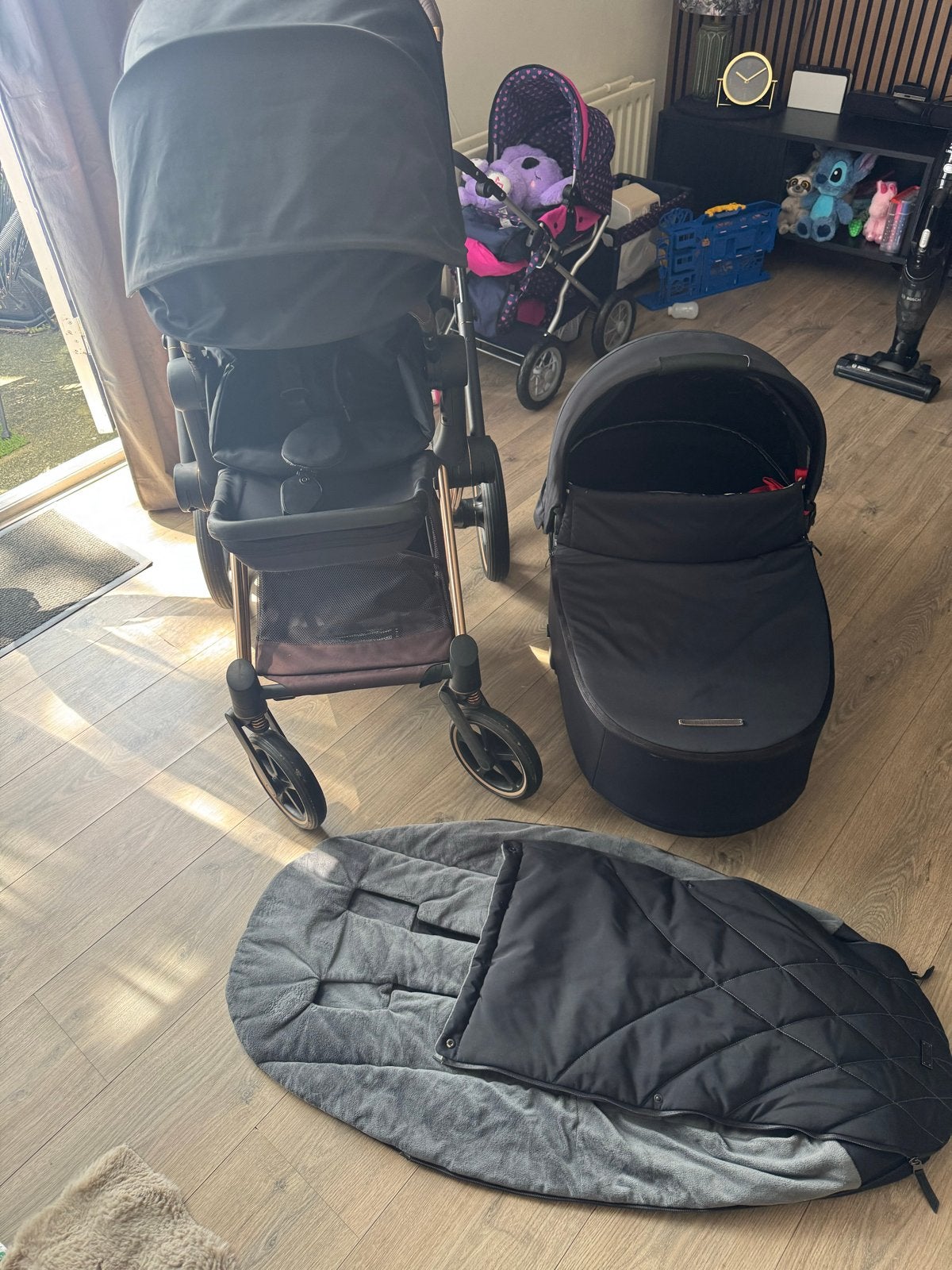 Cybex Priam Combiwagen met Reiswieg en Voetenzak, Kinderen en Baby's, Kinderwagens en Combinaties, Gebruikt, Combiwagen, Met reiswieg