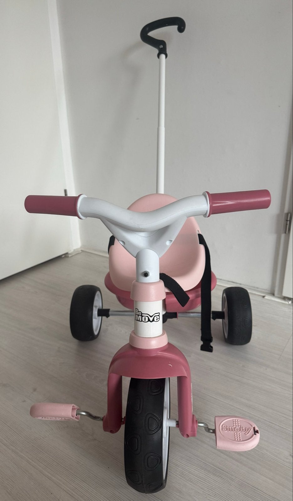 Smoby Be Move driewieler roze met duwstang, Ophalen