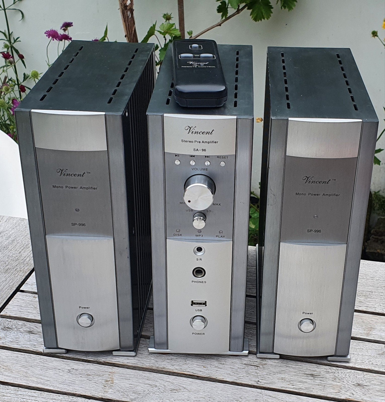 Vincent SA96 pre amp SP996 monos 2x150w,AB+garantie,izgst, Overige merken, Gebruikt, Vincent, Nvt