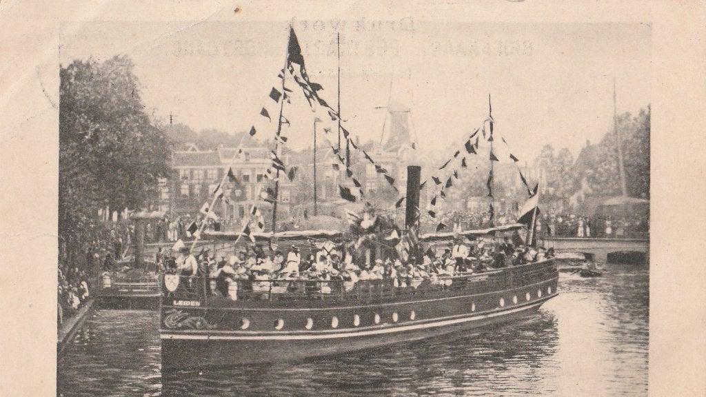 LEIDEN ST  NICOLAAS op Stoomboot stempel 6.09.1907 nr  1869, Verzenden, Voor 1920, Gelopen, Zuid-Holland