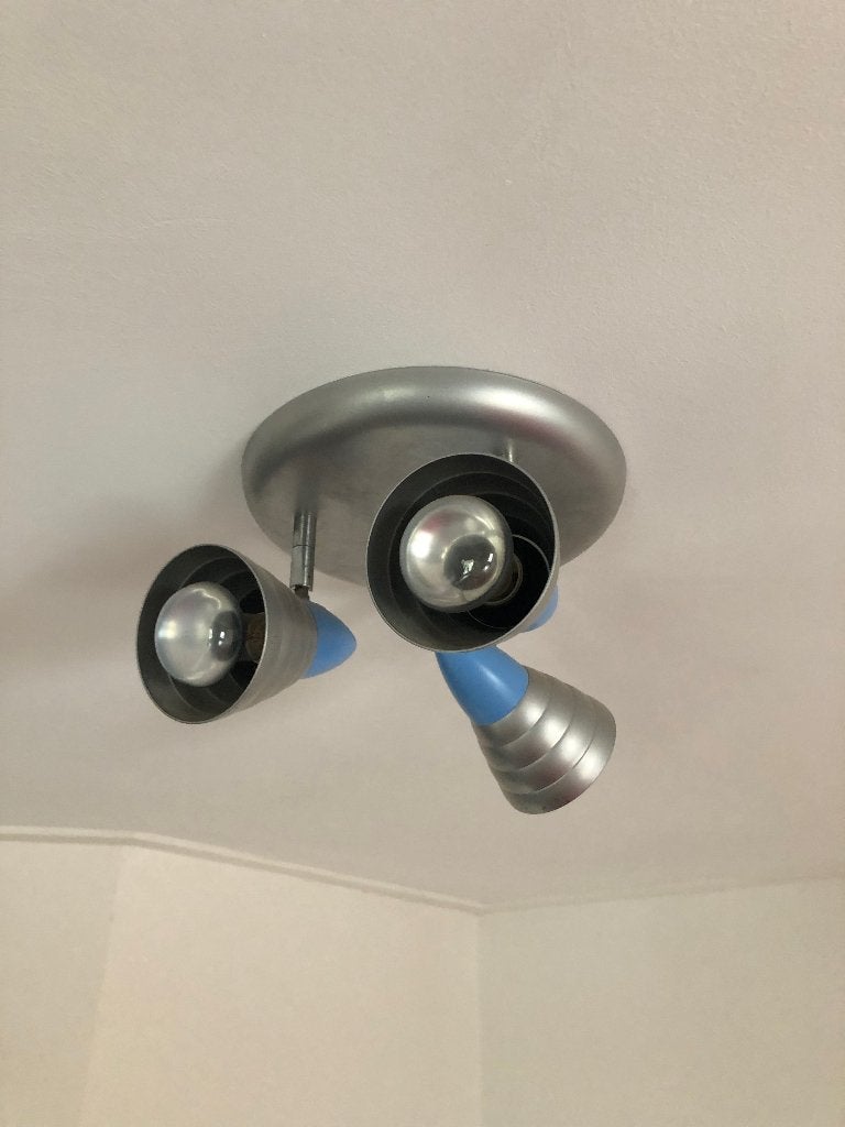 Design plafondlamp met 3 spots, Ophalen of Verzenden, Zo goed als nieuw, Kunststof