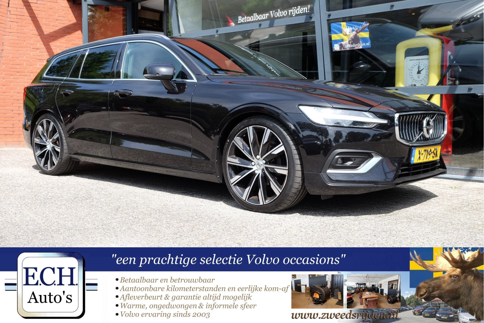 Volvo V60 2.0 T4 190 pk Aut Inscription, Leer, 20 inch, Adap, 15 km/l, Zwart, Leder, 1603 kg