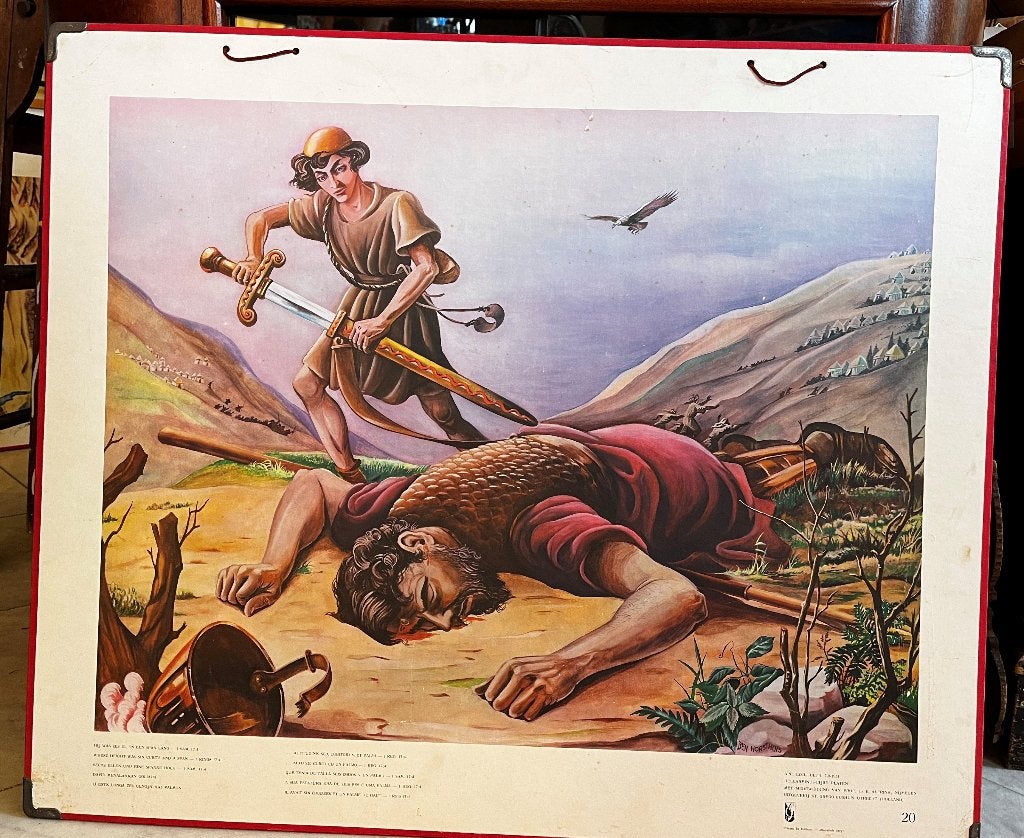 Oude schoolplaat/ bijbelplaat nr.20 David en Goliath, Ophalen, Overige thema's