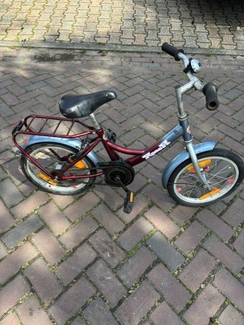 kinderfiets, Fietsen en Brommers, Fietsen | Kinderfietsjes, Ophalen, Gebruikt, Minder dan 16 inch, Zijwieltjes