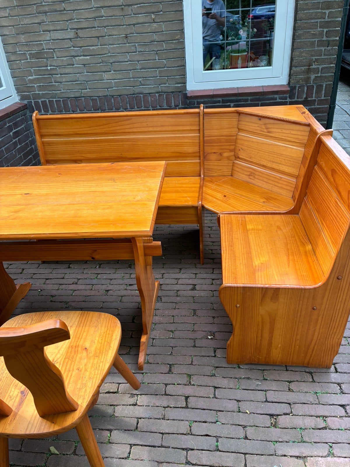 Oostenrijkse eethoek, Huis en Inrichting, Complete eetkamers, Gebruikt, Minder dan 4 stoelen, Ophalen