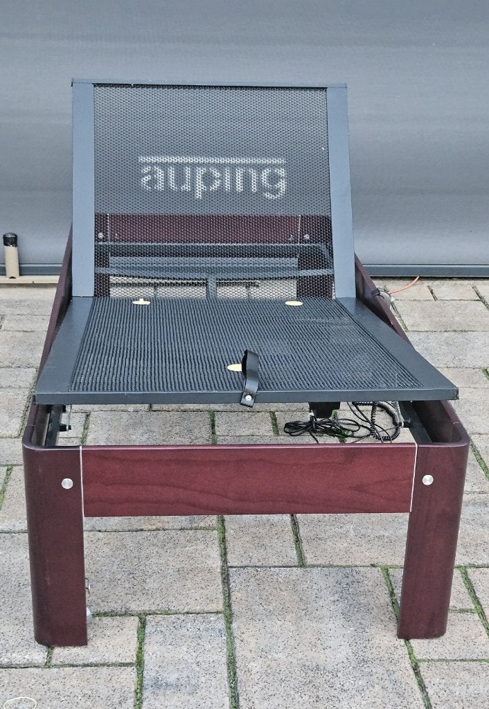 Auping senioren bed 90x200cm hoge poten van 48 cm electrisch, Ophalen, Verstelbaar, 90 cm, Eenpersoons