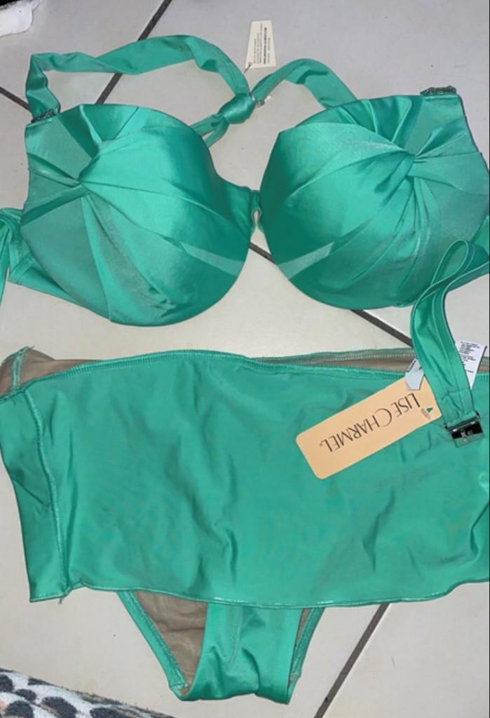Nieuw - Lise Charmel zacht groene bikini Swarovski - 80C + S, Kleding | Dames, Badmode en Zwemkleding, Lise Charmel, Nieuw, Ophalen of Verzenden
