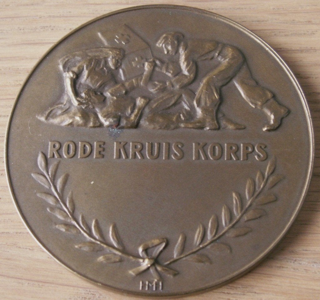 Rode Kruis Korps medaille/penning gewestelijke wedstrijd1971, Ophalen of Verzenden, Overige soorten, Nederland, Lintje, Medaille of Wings