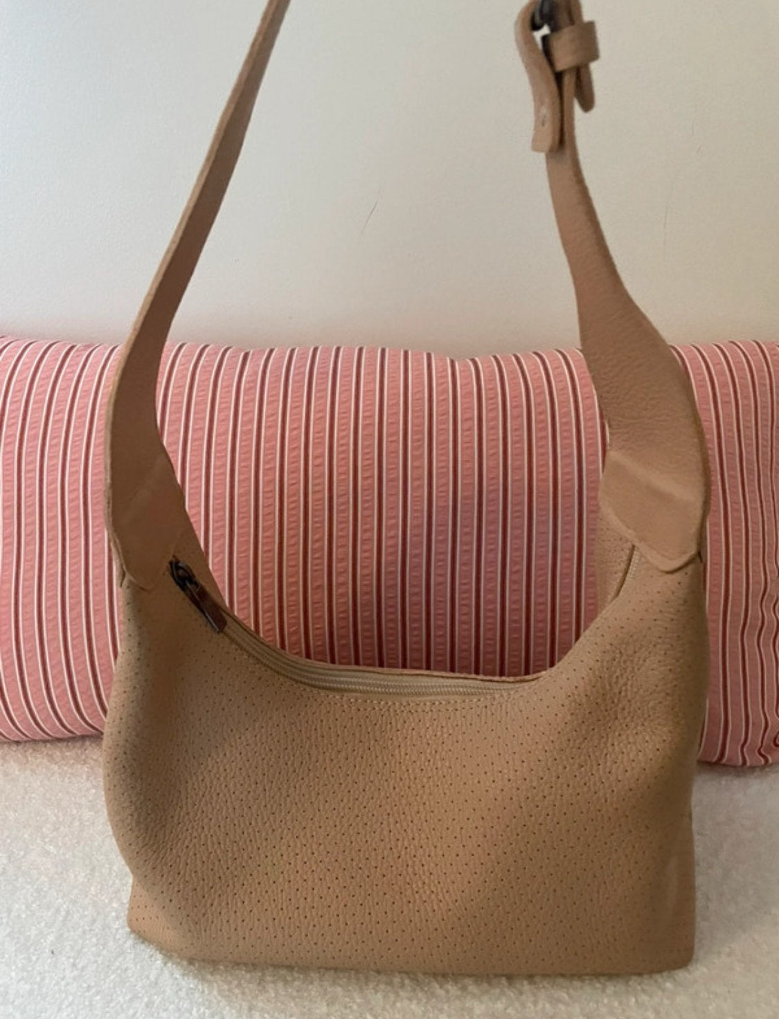 Nathan handtas, Ophalen of Verzenden, Gebruikt, Beige, Handtas