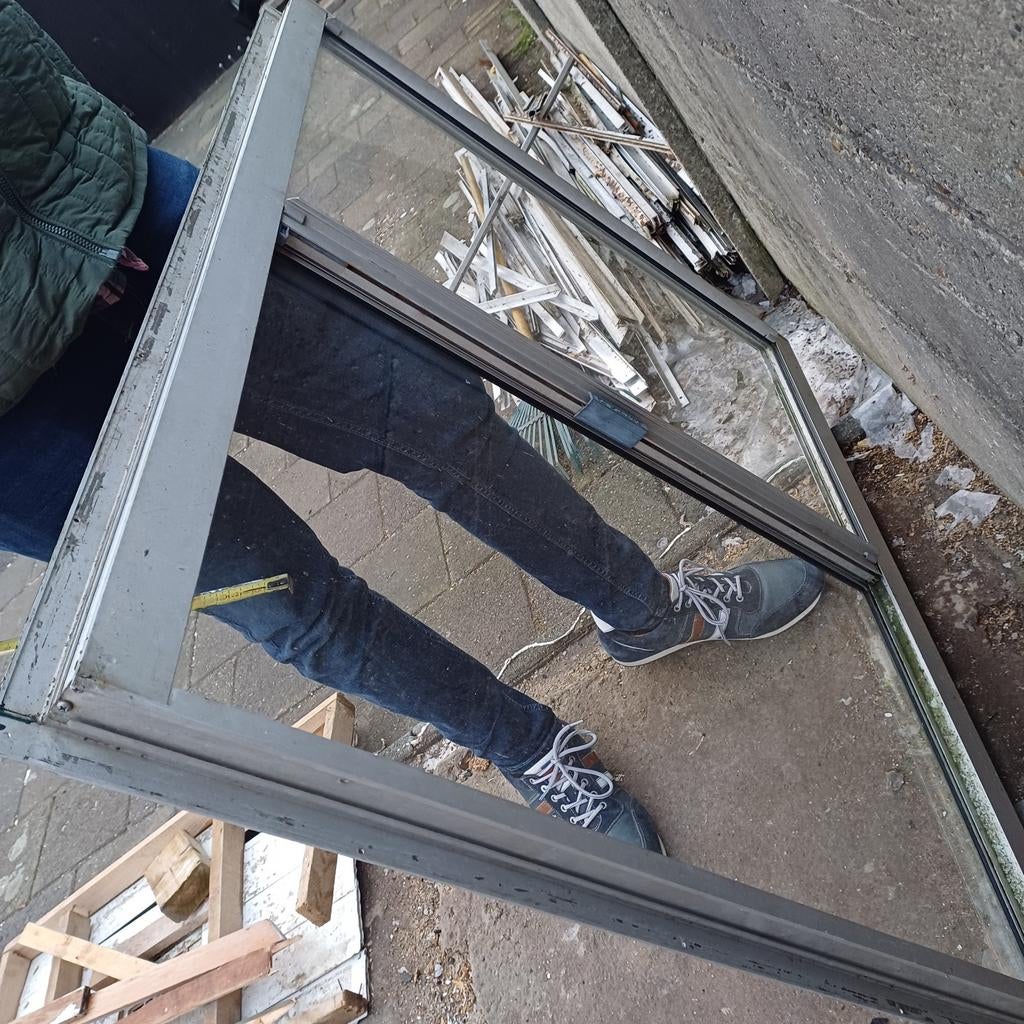 1 Aluminium Schuifraam - Diverse Afmetingen, Gevelraam of Ruit, Gebruikt, 80 tot 120 cm, Ophalen of Verzenden