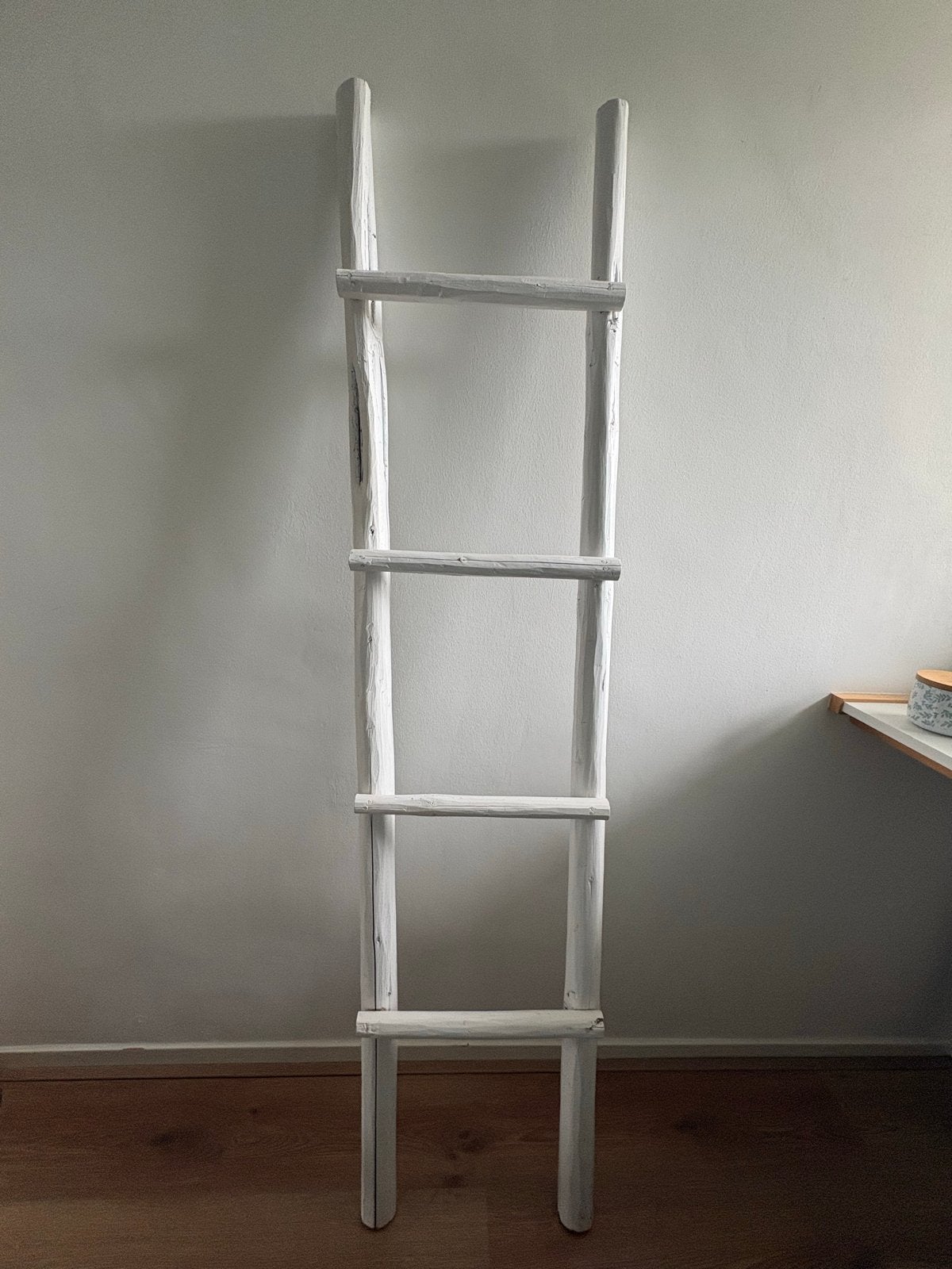 Witte decoratieve ladder / kledingrek, Doe-het-zelf en Verbouw, Ophalen, Gebruikt, Ladder, Minder dan 2 meter