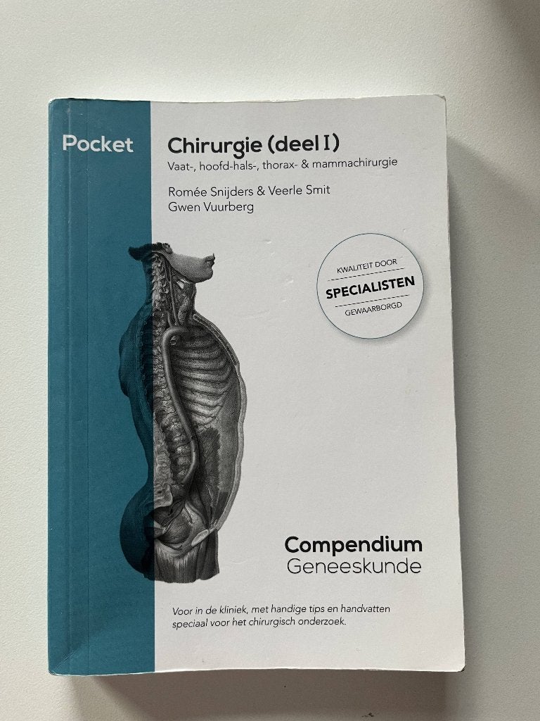 Pocket Chirurgie (deel I) Compendium Geneeskunde, Boeken, Studieboeken en Cursussen, Romée Snijders, Veerle Smit, Gwen Vuurberg