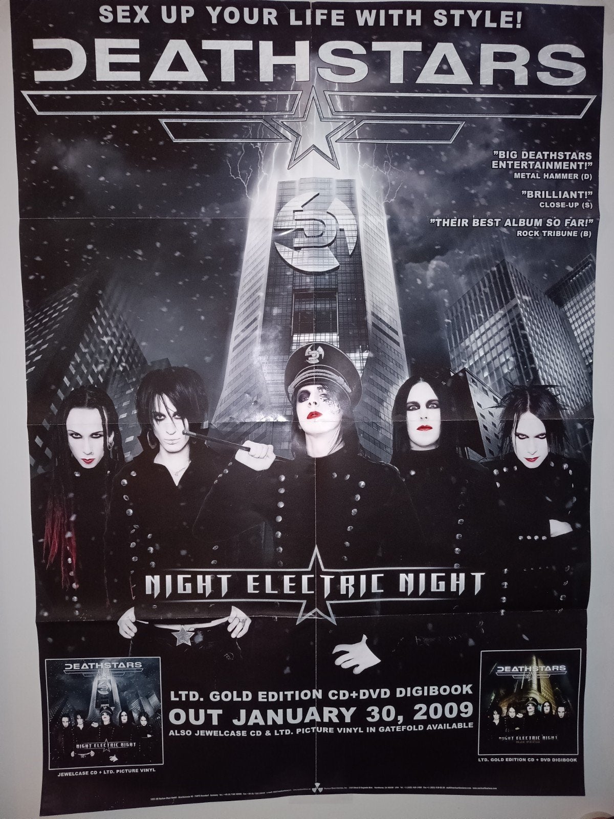 Deathstars poster, Verzamelen, Rechthoekig Staand, Ophalen of Verzenden, Zo goed als nieuw, A1 t/m A3