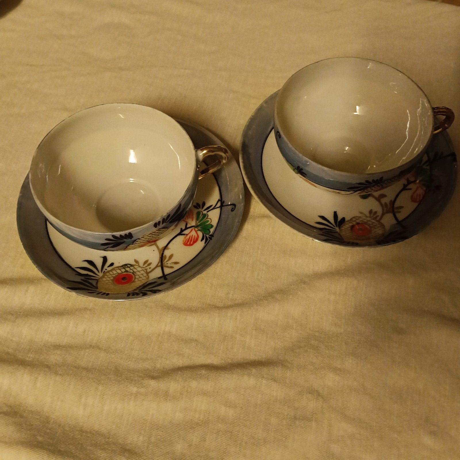Vintage Japans theeservies met bloemmotief, Antiek en Kunst, Ophalen
