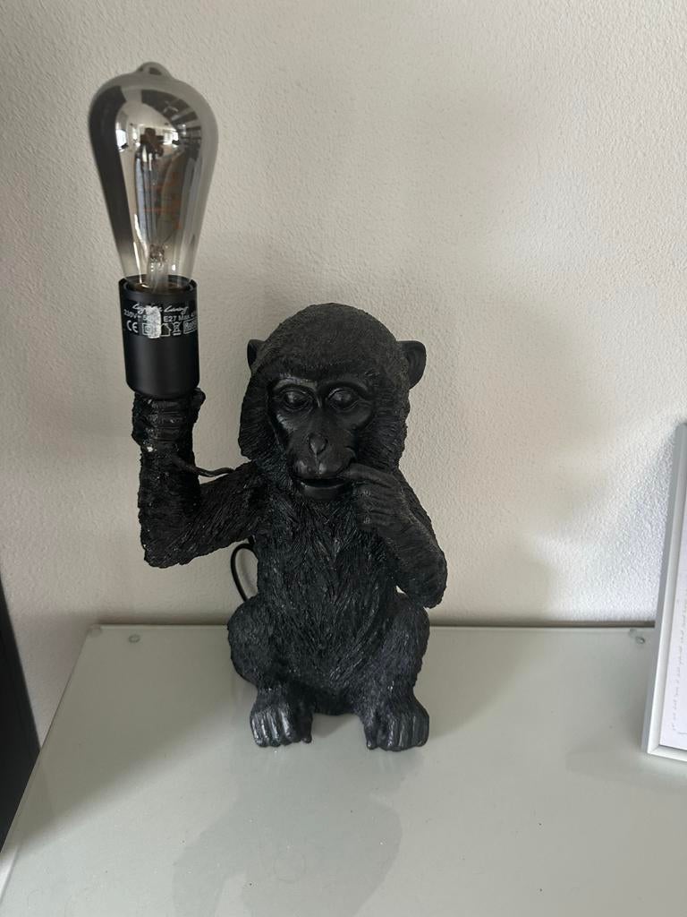 Aap lamp met Edison gloeilamp, Ophalen of Verzenden, Zo goed als nieuw, Overige materialen, Minder dan 50 cm