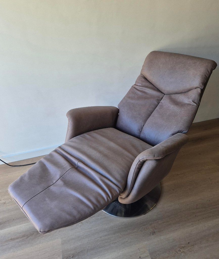 Relax Fauteuil  - Leer - Draaibaar - Elektrisch - NIEUW, Huis en Inrichting, Ophalen, Nieuw, 50 tot 75 cm, Leer