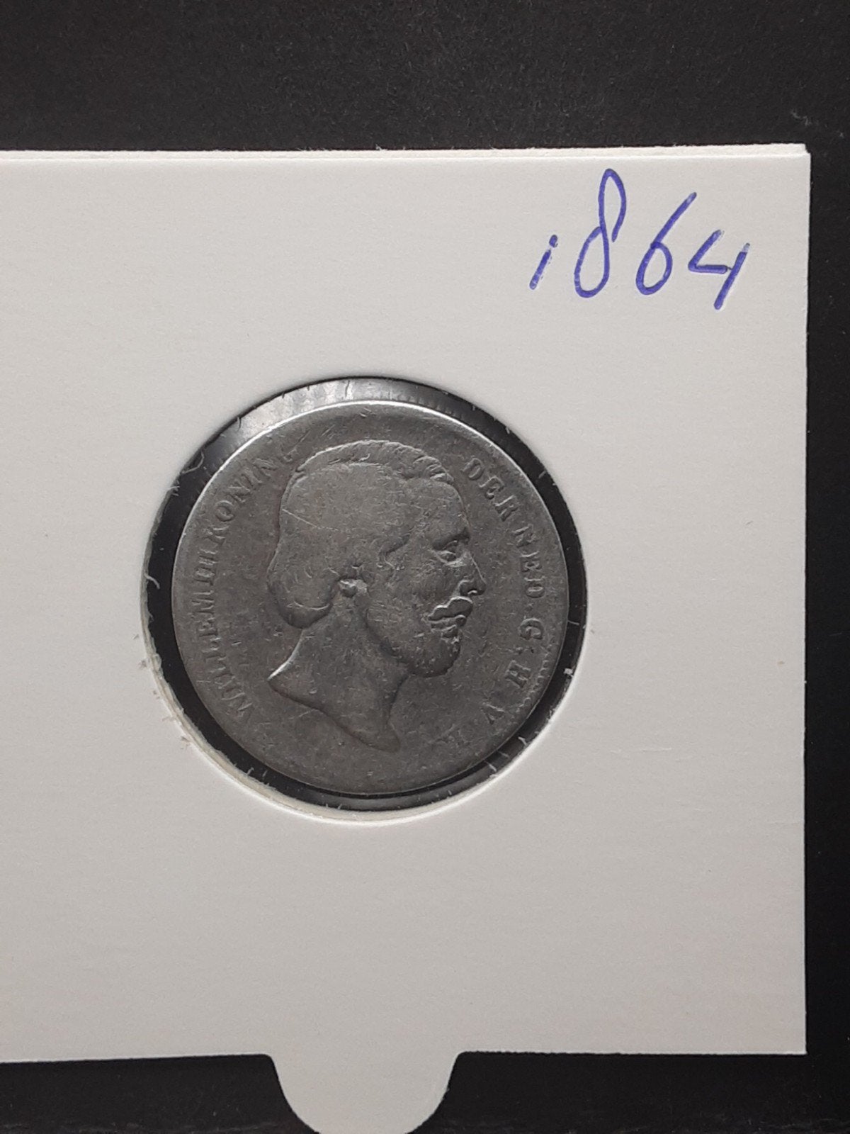 halve gulden 1864 koning Willem III, Postzegels en Munten, Munten | Nederland, ½ gulden, Koning Willem III, Zilver, Ophalen of Verzenden