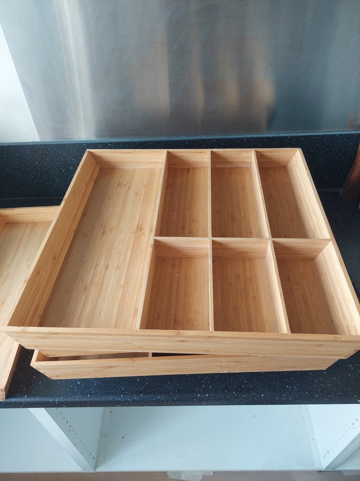 IKEA VARIERA besteklades (3x groot, 1x klein), Ophalen, Gebruikt, Hout, IKEA