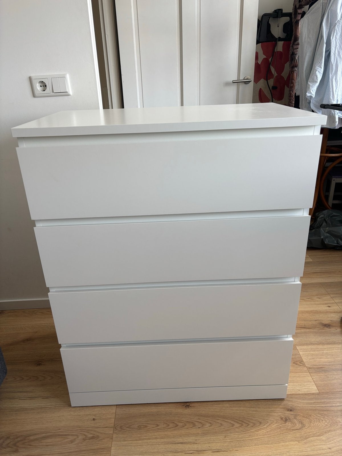 IKEA MALM Ladekast Hoogglans Wit 80x100 cm, Ophalen, 100 tot 150 cm, 50 tot 100 cm, Zo goed als nieuw