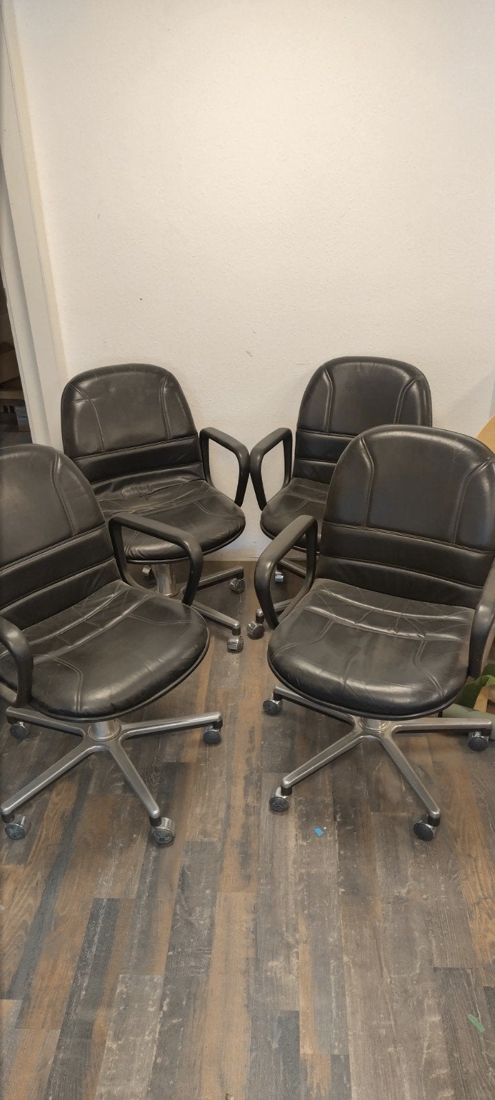 Set van 4 professionele Giroflex kantoorstoelen  bureaustoel, Ophalen, Gebruikt, Zwart, Bureaustoel