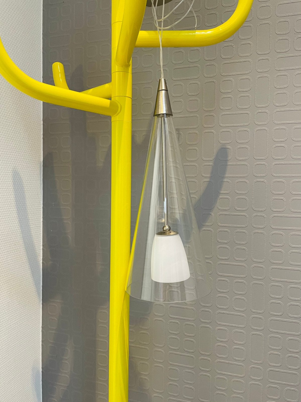 Vintage Conische REHBEIN Leuchten Hanglamp, Ophalen of Verzenden, Zo goed als nieuw, Glas, 75 cm of meer