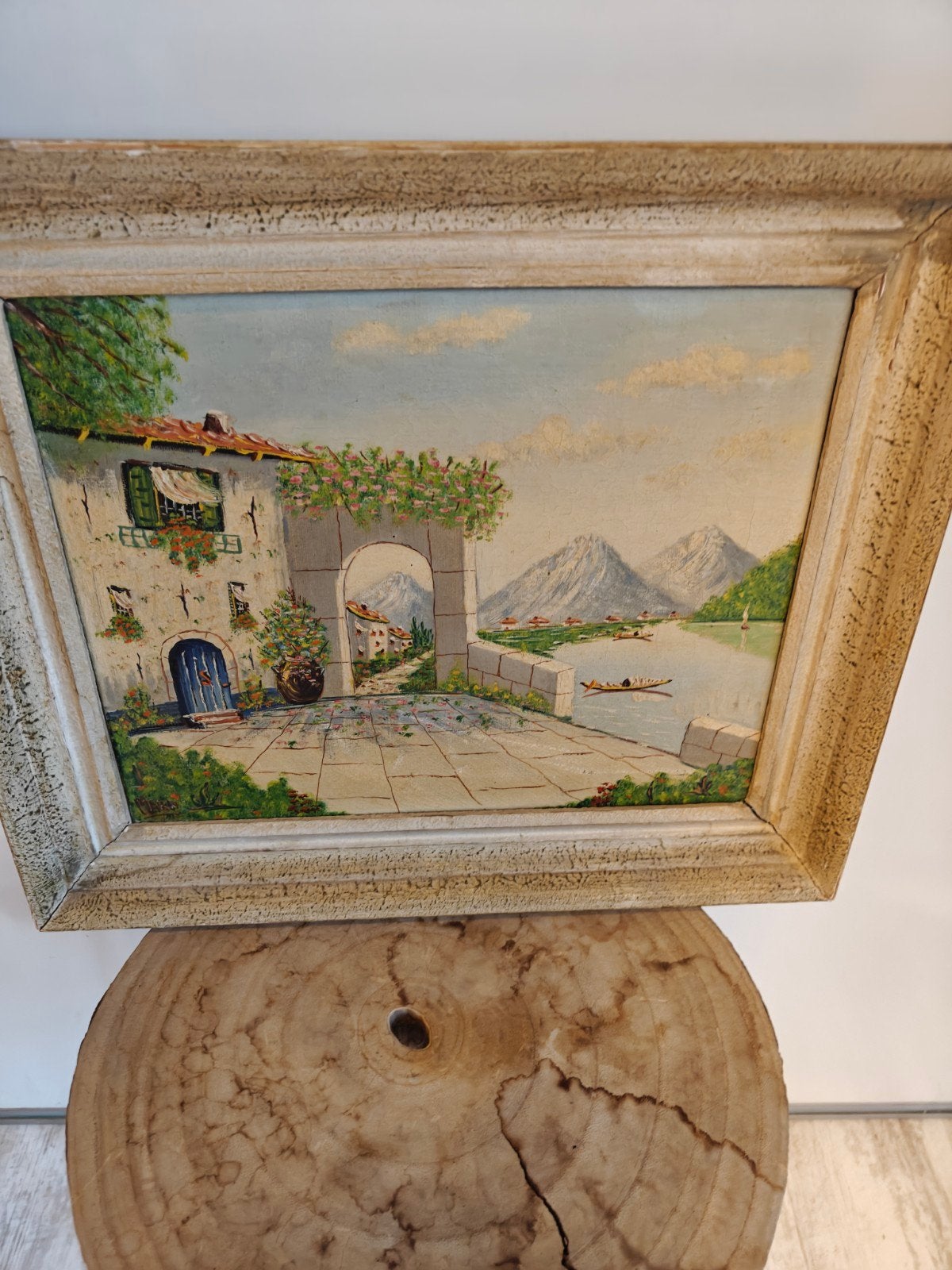 Prachtig oud olieverf op doek gesigneerd topstaat 38 x 32 cm, Antiek en Kunst, Kunst | Schilderijen | Klassiek, Ingelijst, Doek
