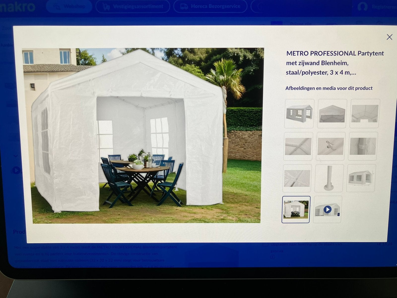 Partytent 4 x 3 meter, Ophalen, Zo goed als nieuw, Minder dan 5 meter