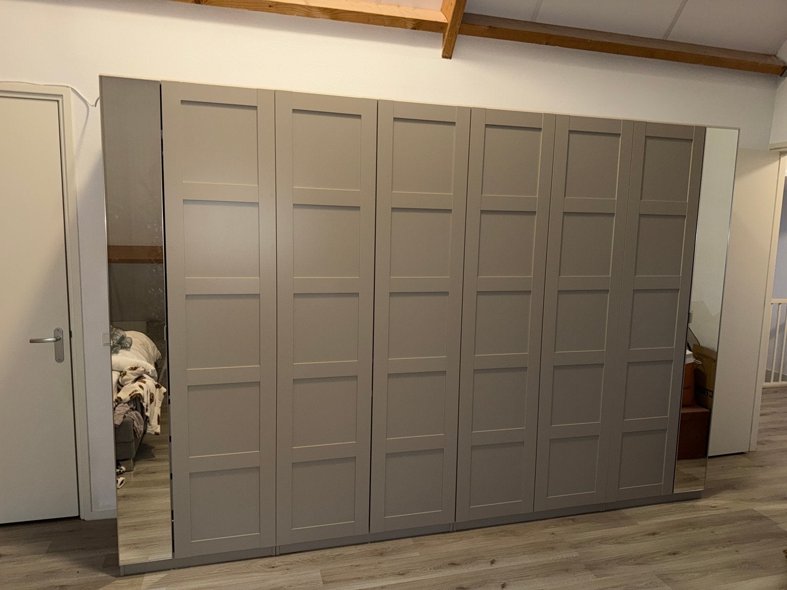 Pax kleding kast met spiegeldeuren en verlichting, Ophalen, Overige materialen, 200 cm of meer, Zo goed als nieuw
