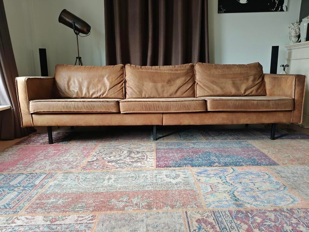 BePureHome 3-zitsbank in cognac kleur, Ophalen, Leer