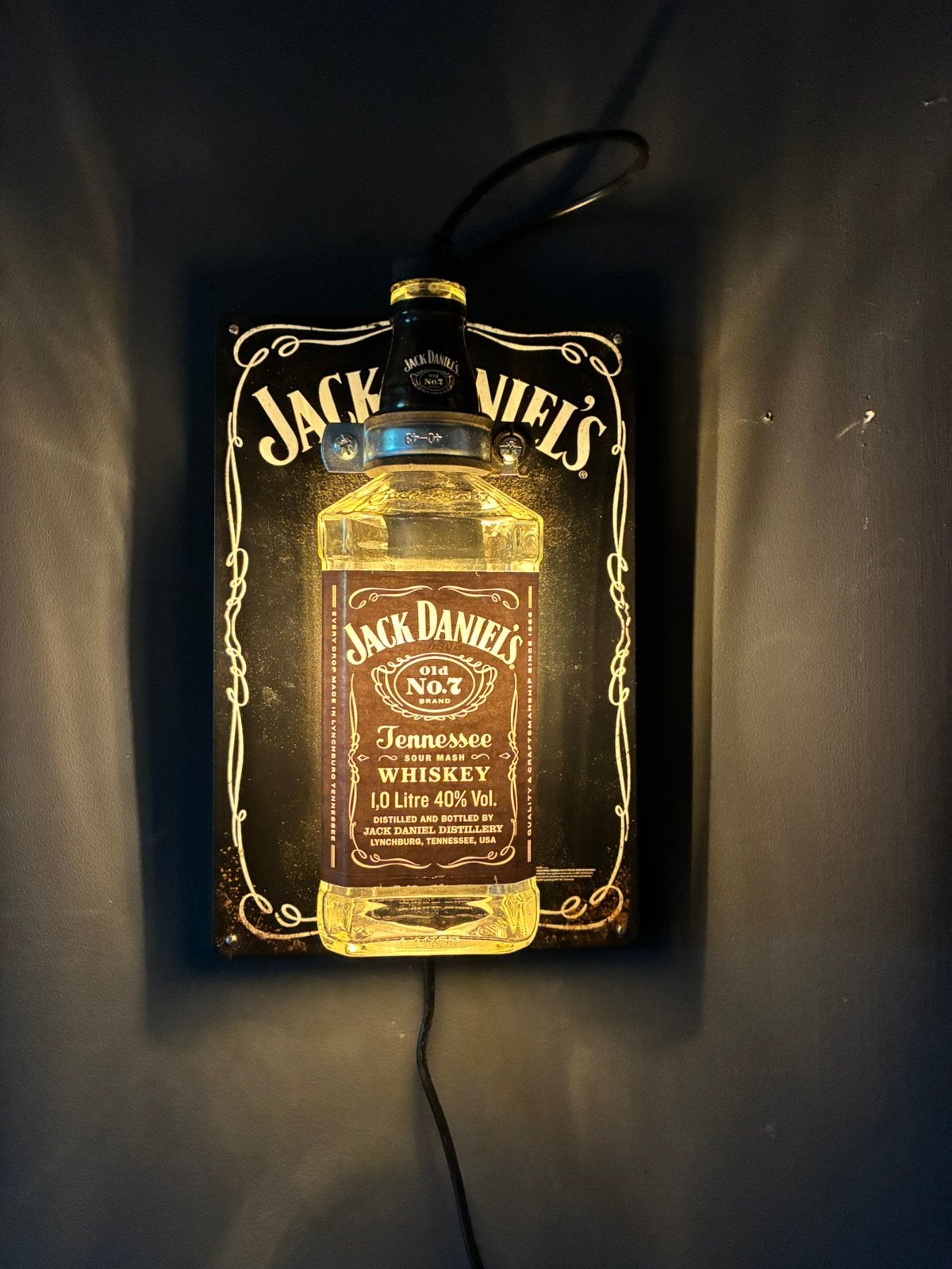 Jack Daniel’s Wandlamp, Glas, Inclusief lichtbron, Wandlamp, Meerkleurig