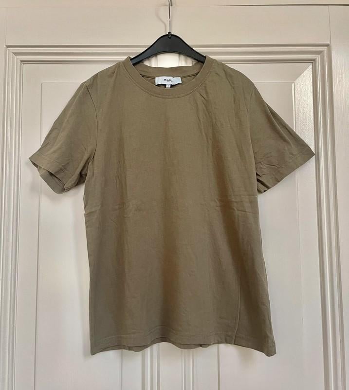 Minus khaki shirt S, Kleding | Dames, T-shirts, Minus, Ophalen of Verzenden, Zo goed als nieuw, Korte mouw