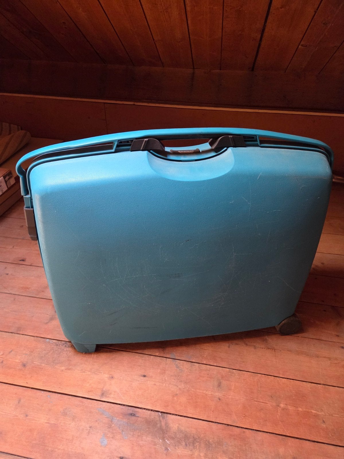American Tourister Koffer - Turquoise, Ophalen, Uitschuifbare handgreep, Gebruikt, Hard kunststof