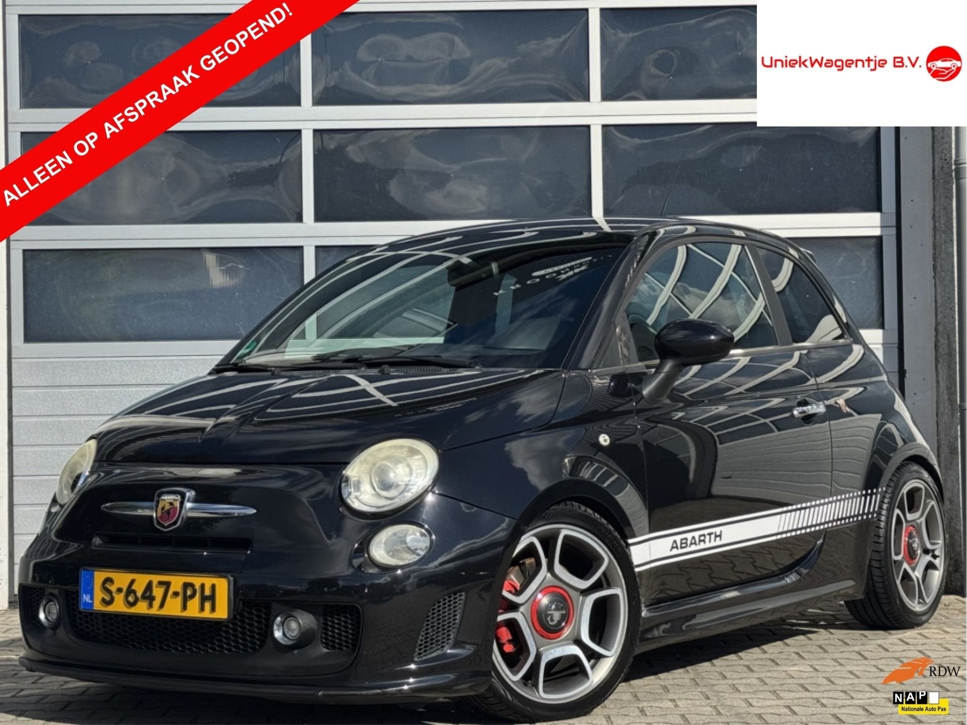 Fiat 500 1.4-16V ABARTH | CLIMA! | XENON! | 17' LM. VELGEN!, Auto's, Voorwielaandrijving, Euro 5, Zwart, 4 cilinders