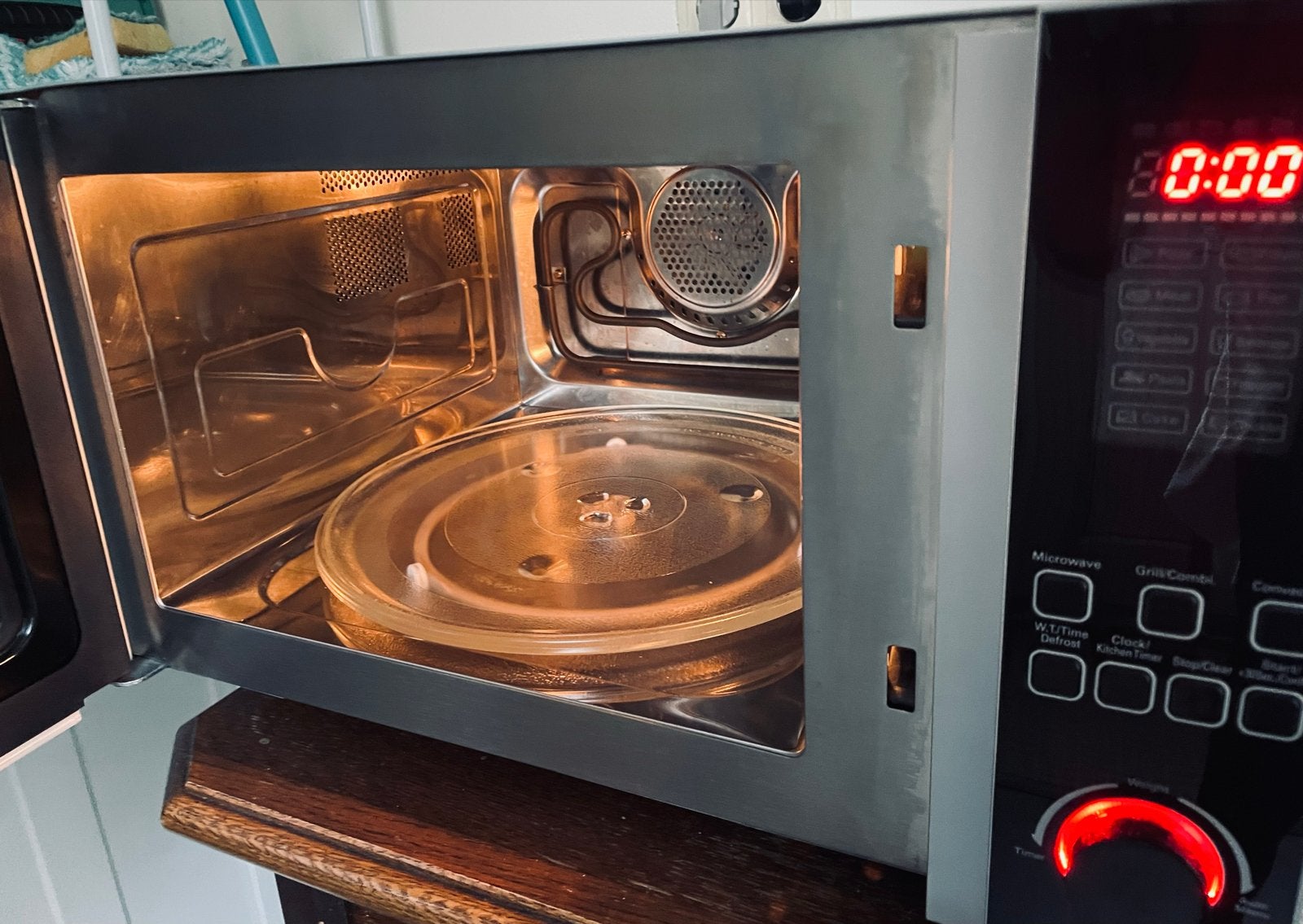 Primo Combimagnetron met Grill en Hete Lucht - Zilver, Witgoed en Apparatuur, Magnetrons, Ophalen, Combimagnetron, Gebruikt, Grill